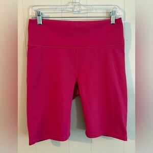 FABLETICS Hot Pink Power Hold Women's Pink Biker Shorts, Size M
